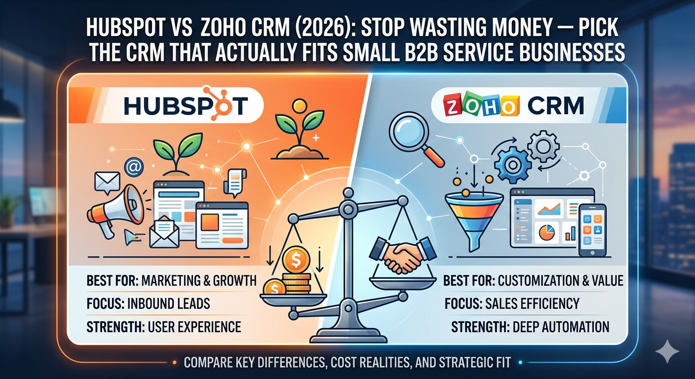 HubSpot vs Zoho CRM comparison for small B2B businesses