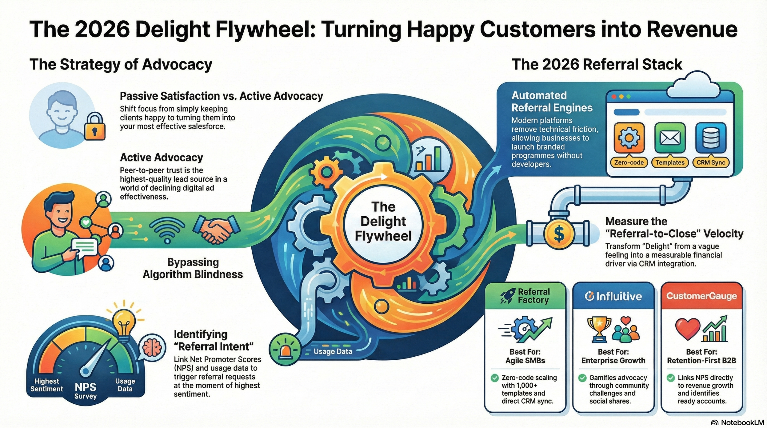 The 2026 Delight Flywheel: Turning Happy Customers into Revenue featuring Referral Factory, Influitive, and CustomerGauge